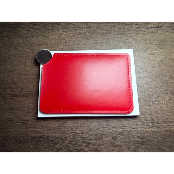 Chanel Red Leather Card Holder / Mirror - NIB - Picture 2 of 3